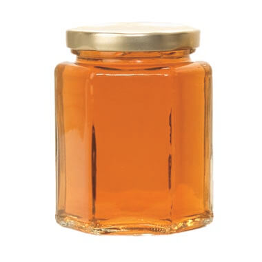 13½ oz Hex Jars with Lids — 12 Pack