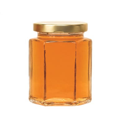9½ oz Hex Jars with Lids — 12 Pack